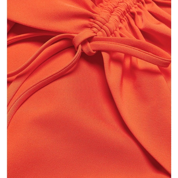 Jonathan Simkhai Lilit Puff-Front Draped Mini Dress Poppy (orange/red) 8 NWT - Picture 7 of 12
